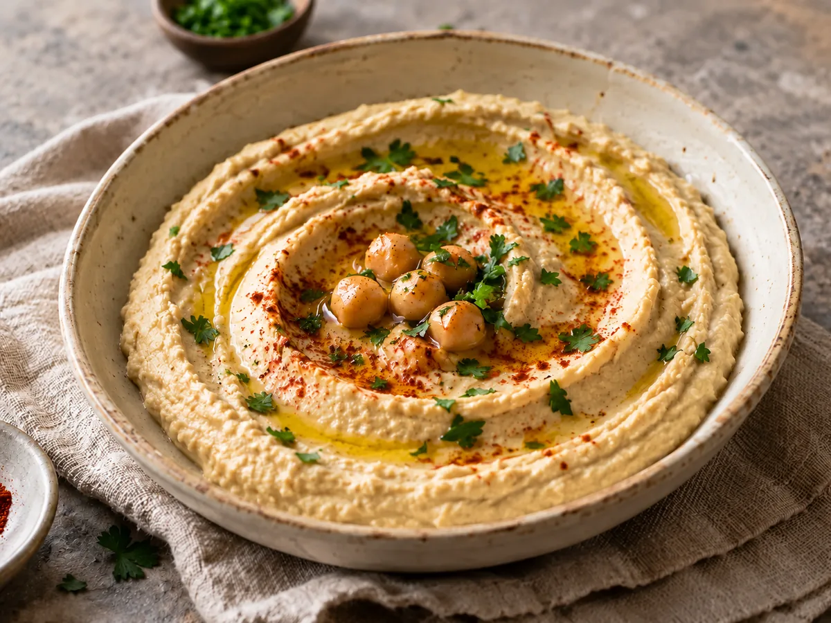 Hummus with tahini and lemon