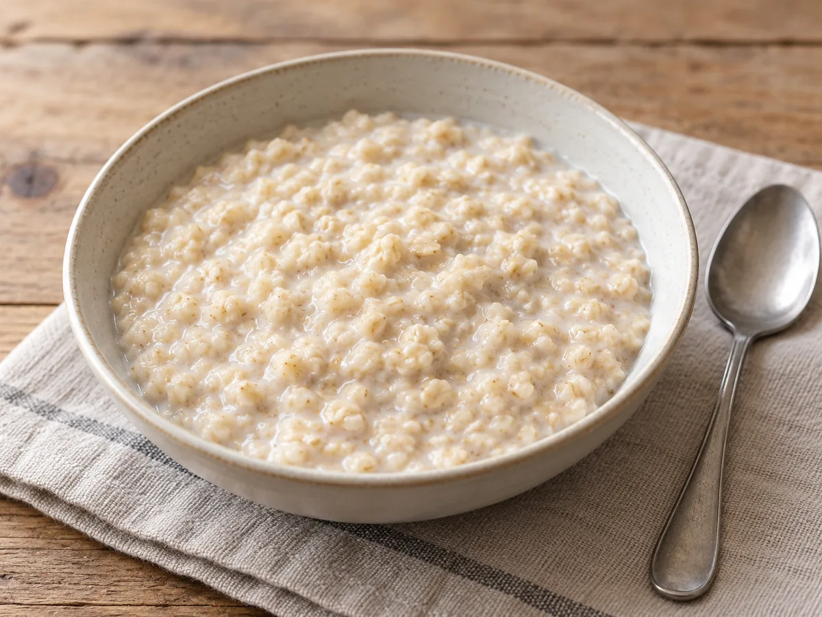 Oat porridge with milk and water