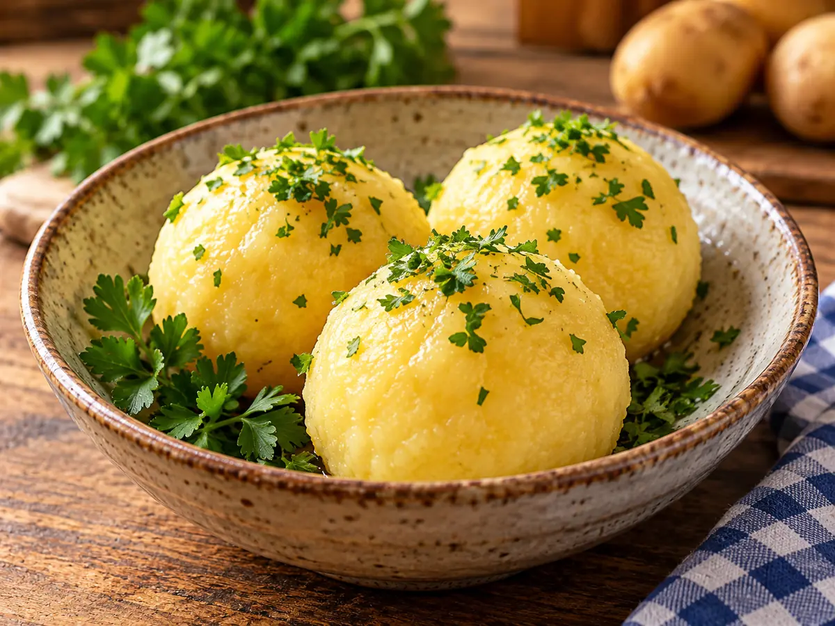 Classic potato dumplings made with cooked potatoes